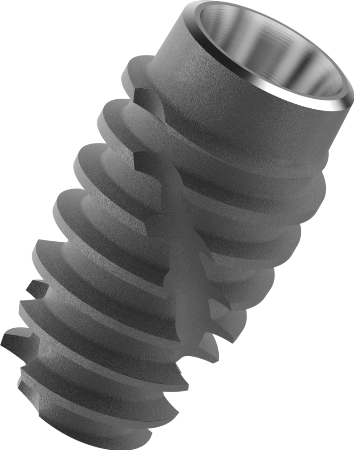 BTK IC+ dental implant technical image showing the implant body and thread design