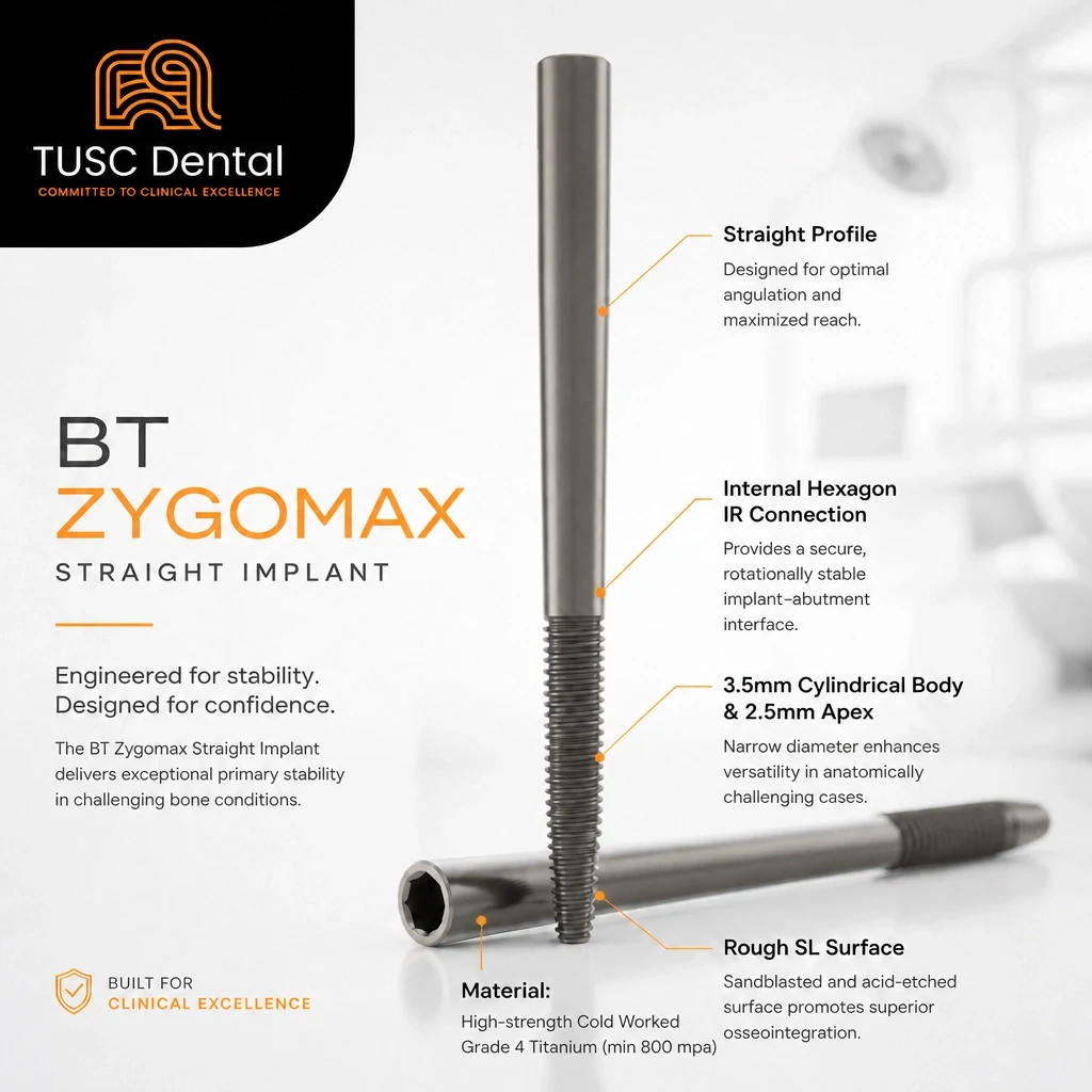 BT ZYGOMAX straight zygomatic implant technical artwork